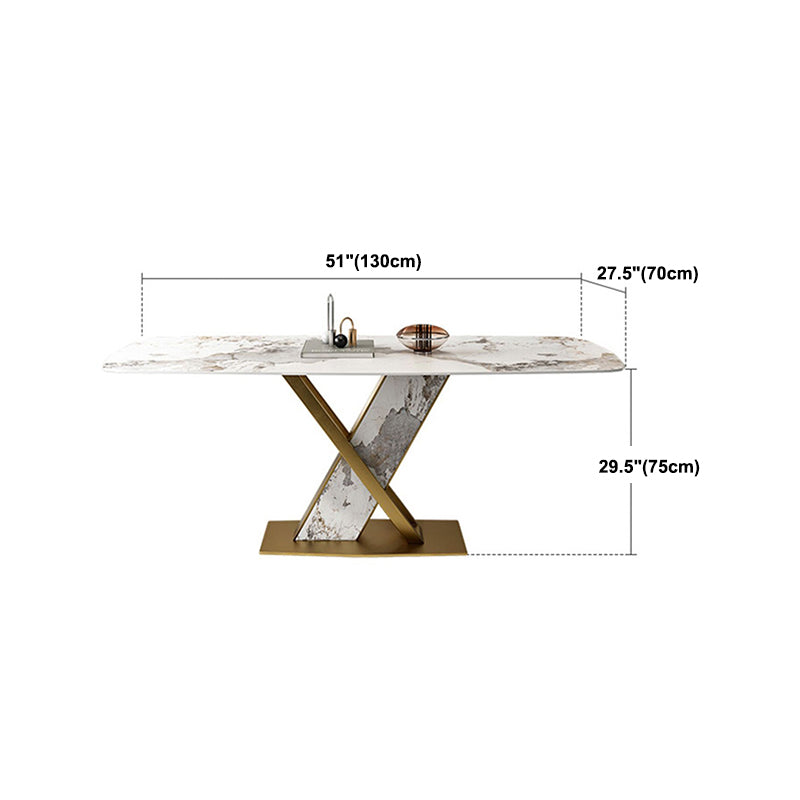 Luxurious Sintered Stone Top Dining Set Rectangular 1/4/5/7 Pieces Dining Room Table Set