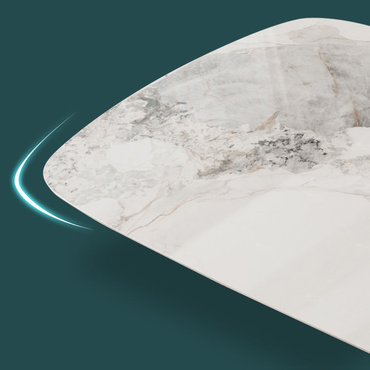 Nordic Sintered Stone Top Dining Set Rectangular 1/4/5/7/9 Pieces Dining Room Table Set