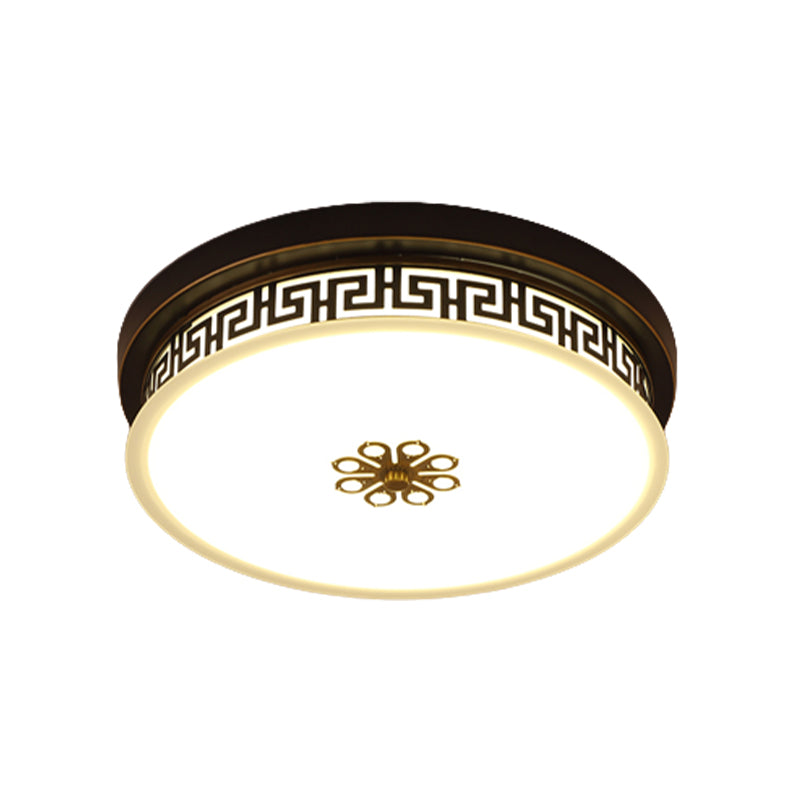 Modern Metal Ceiling Light Circle Shape LED Flush Mount with Glass Shade for Living Room
