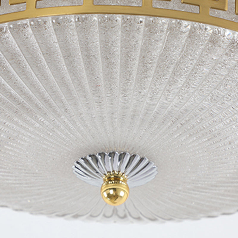 Modern Metal Ceiling Light Circle Shape LED Flush Mount with Glass Shade for Living Room