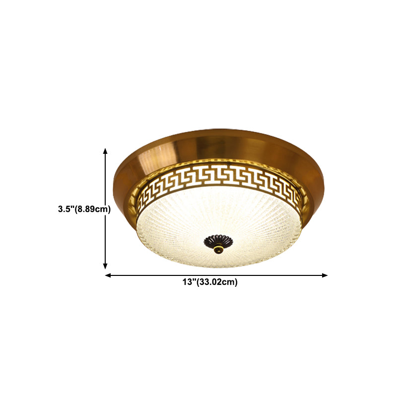 Modern Metal Ceiling Light Circle Shape LED Flush Mount with Glass Shade for Living Room