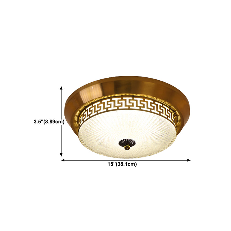 Modern Metal Ceiling Light Circle Shape LED Flush Mount with Glass Shade for Living Room