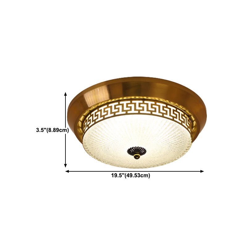 Modern Metal Ceiling Light Circle Shape LED Flush Mount with Glass Shade for Living Room