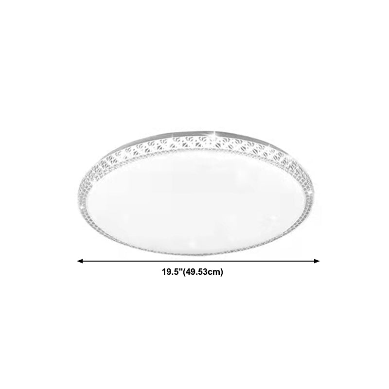 Contemporary Ceiling Light White LED Flush Mount Light for Living Room
