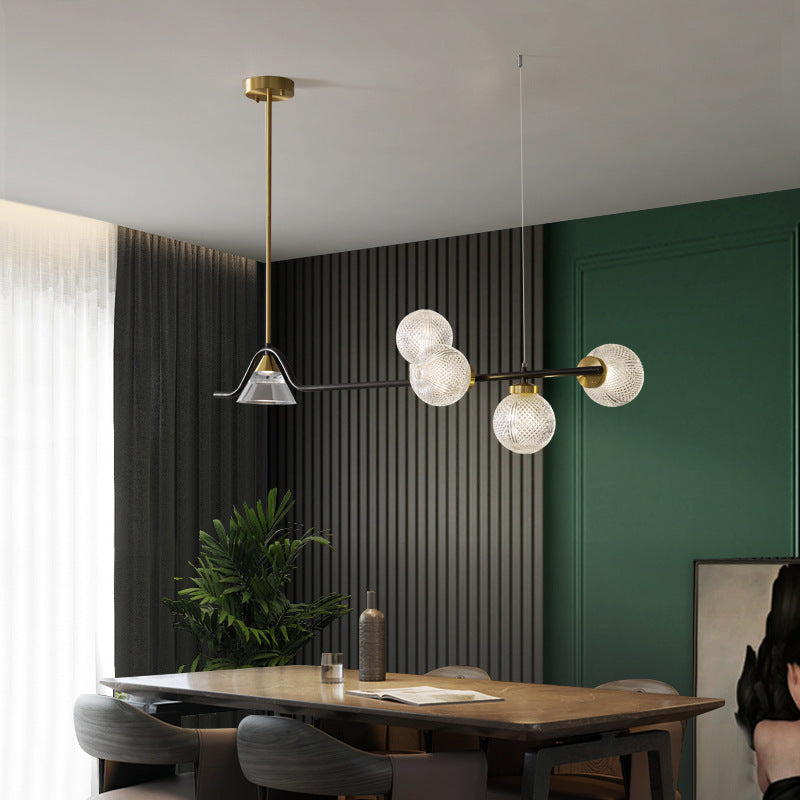 Black/Golden Kitchen Island Lighting Glass Ceiling Light for Living Room