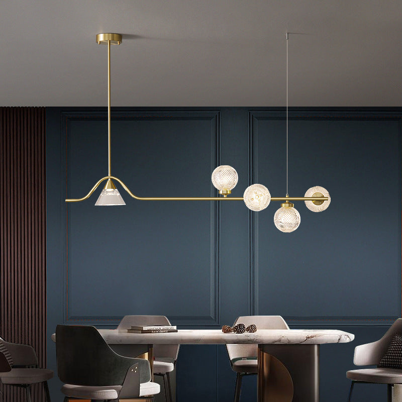 Black/Golden Kitchen Island Lighting Glass Ceiling Light for Living Room