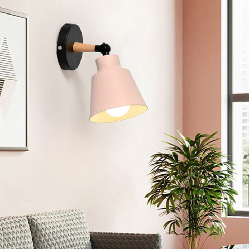 Modernism Metal Wall Light Polish Finish Wood Lighting for Room