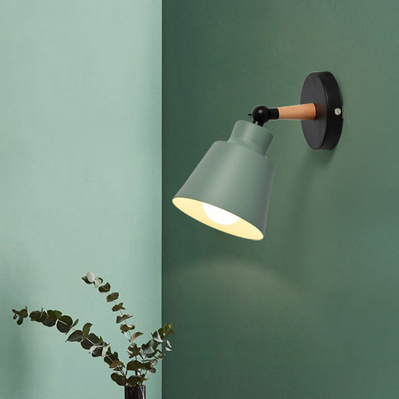 Modernism Metal Wall Light Polish Finish Wood Lighting for Room