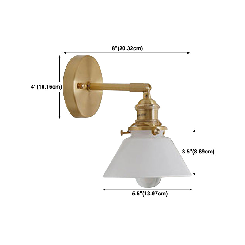 1-Light Cone Wall Light Sconce Industrial Style Glass Wall Mounted Lights