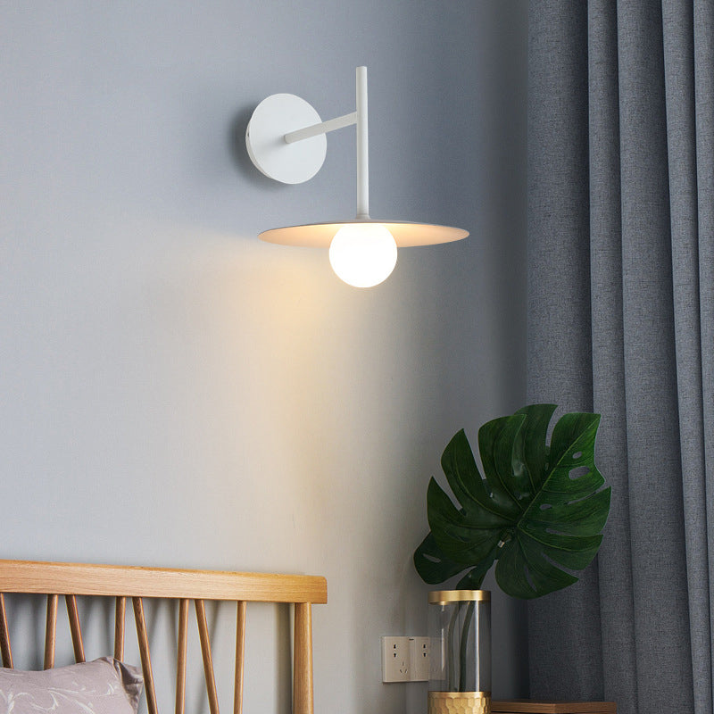 Metal Round Shape Wall Light Nordic Macarons Style 1-Light Wall Light Sconce
