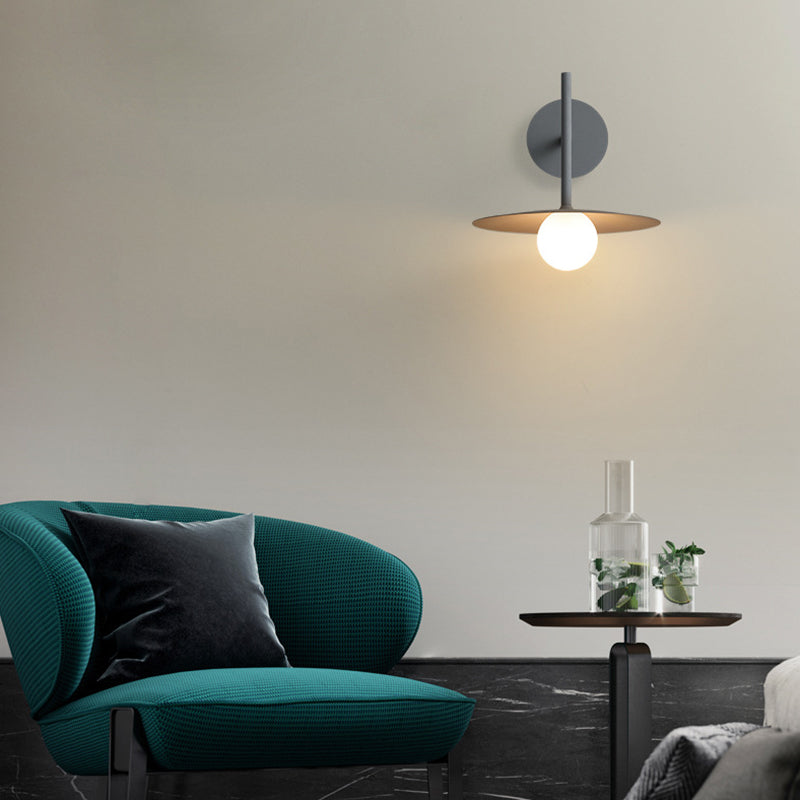 Metal Round Shape Wall Light Nordic Macarons Style 1-Light Wall Light Sconce