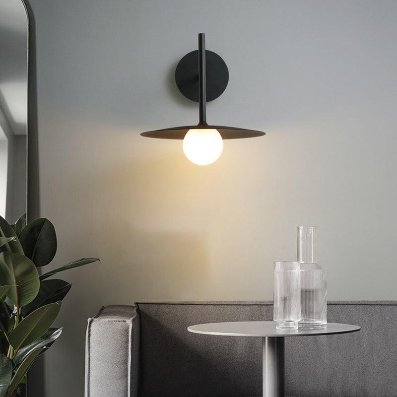 Metal Round Shape Wall Light Nordic Macarons Style 1-Light Wall Light Sconce