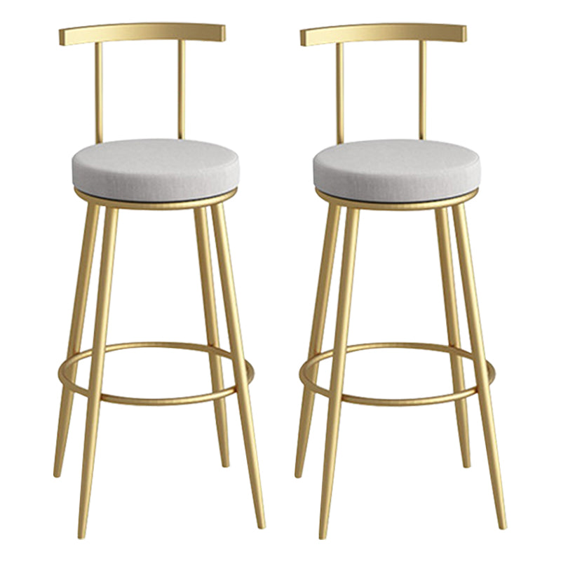 Scandinavian Metal Barstool Fabric Counter Stool in Matte Finish