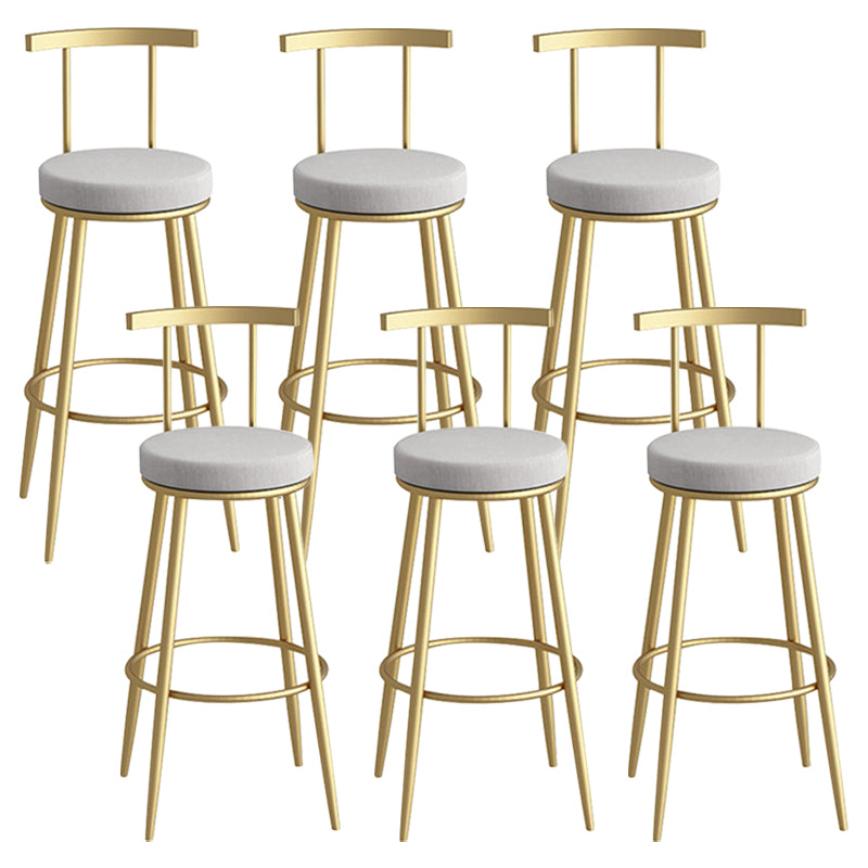 Scandinavian Metal Barstool Fabric Counter Stool in Matte Finish