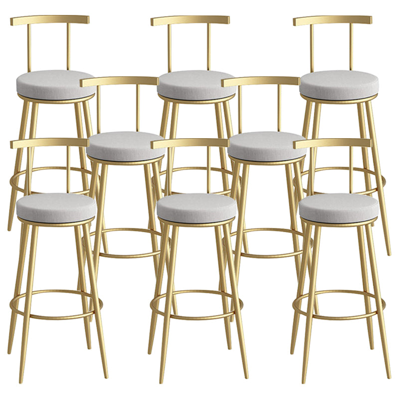 Scandinavian Metal Barstool Fabric Counter Stool in Matte Finish