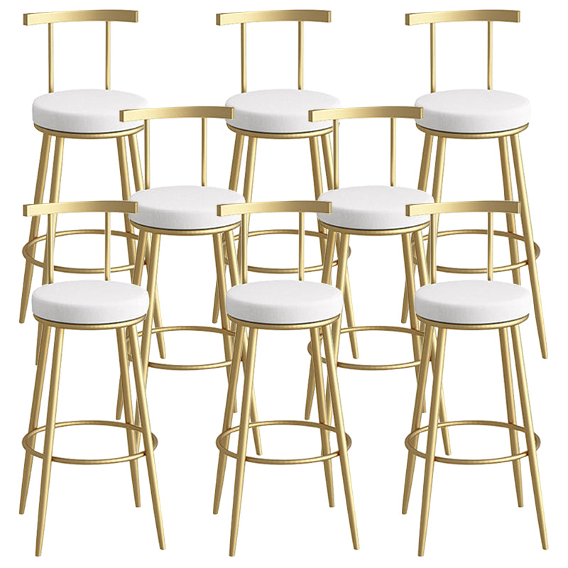 Scandinavian Metal Barstool Fabric Counter Stool in Matte Finish