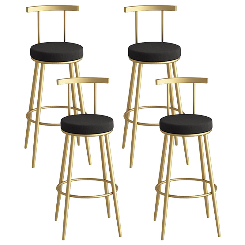 Scandinavian Metal Barstool Fabric Counter Stool in Matte Finish