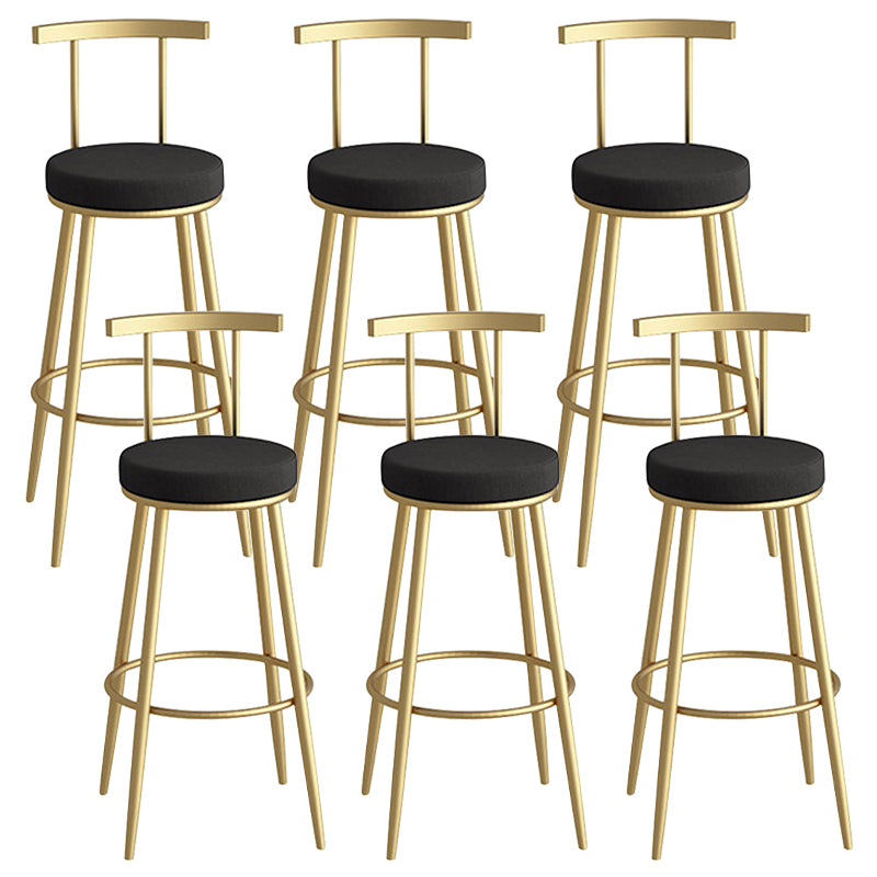 Scandinavian Metal Barstool Fabric Counter Stool in Matte Finish