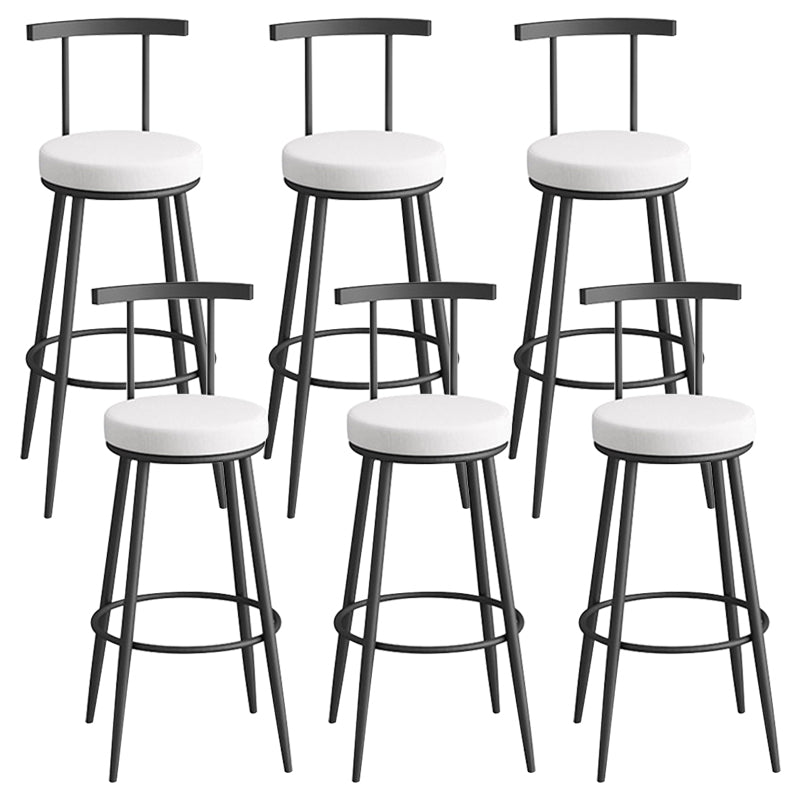 Scandinavian Metal Barstool Fabric Counter Stool in Matte Finish