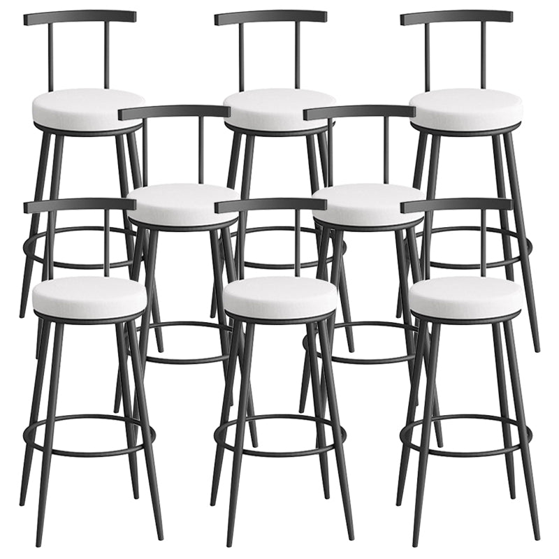 Scandinavian Metal Barstool Fabric Counter Stool in Matte Finish