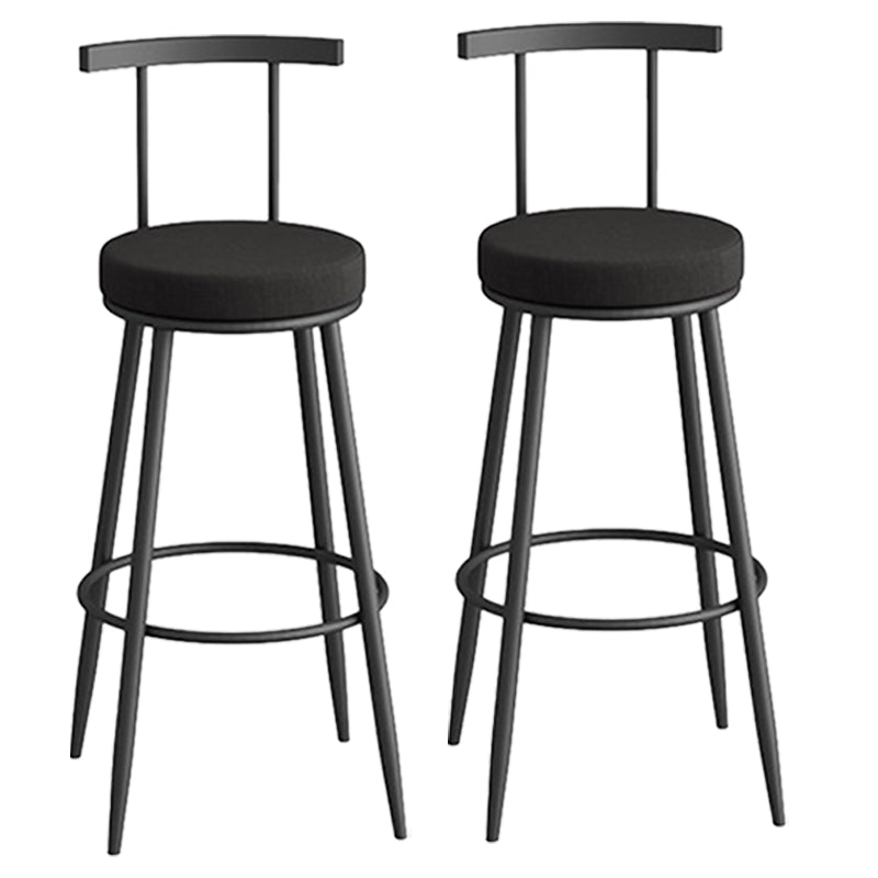 Scandinavian Metal Barstool Fabric Counter Stool in Matte Finish