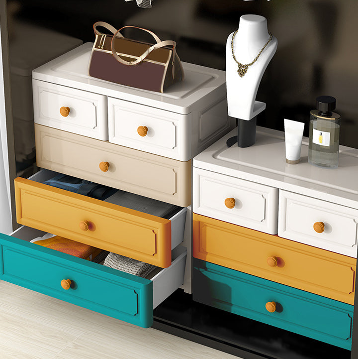 Contemporary Wardrobe Closet with Drawer Plastic Wardrobe Cabinet