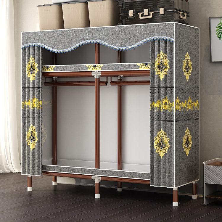 Modern Style Wardrobe Armoire Steel Frame Wardrobe for Bedroom