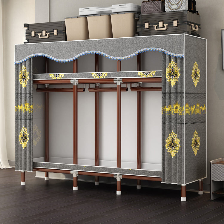 Modern Style Wardrobe Armoire Steel Frame Wardrobe for Bedroom