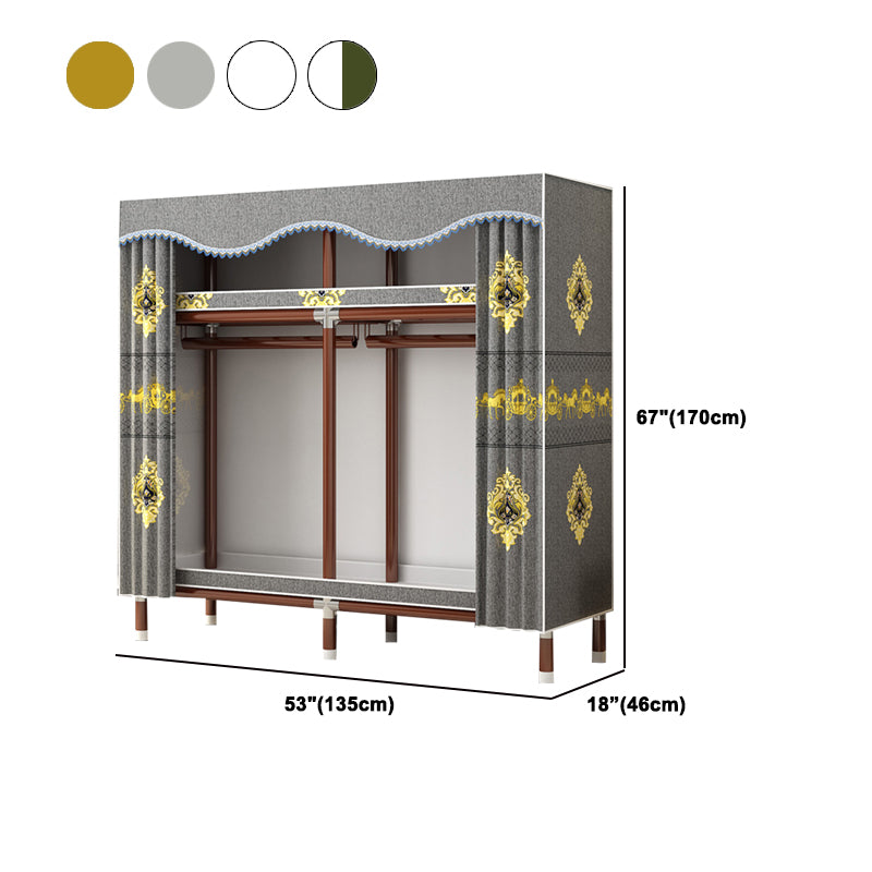 Modern Style Wardrobe Armoire Steel Frame Wardrobe for Bedroom