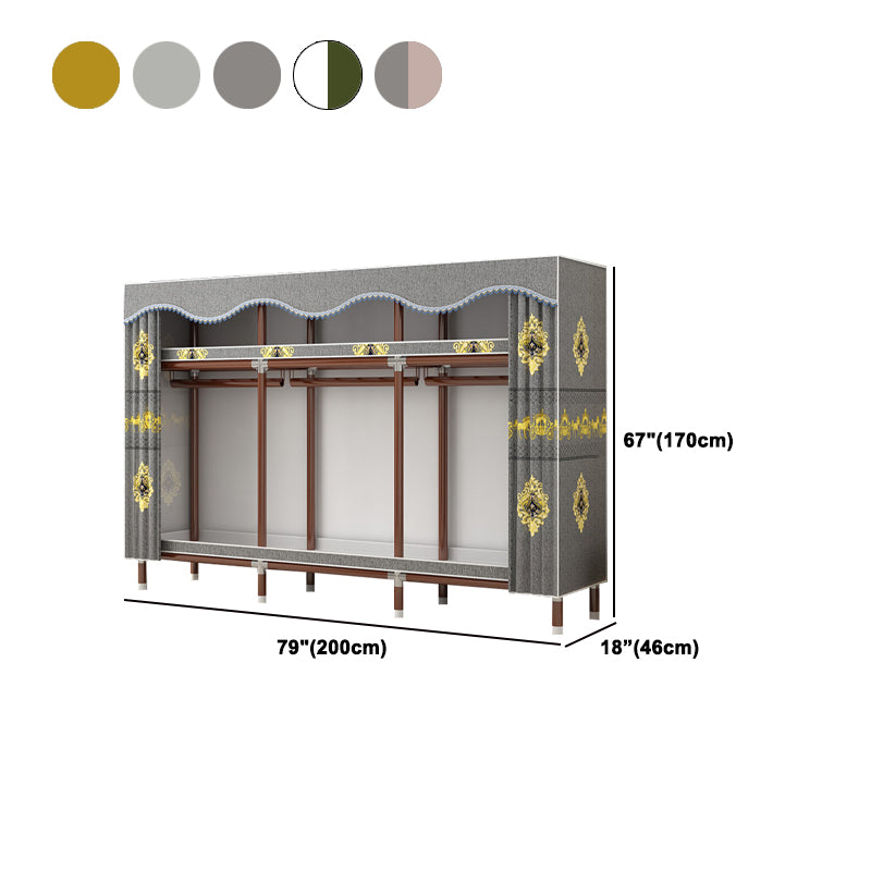 Modern Style Wardrobe Armoire Steel Frame Wardrobe for Bedroom
