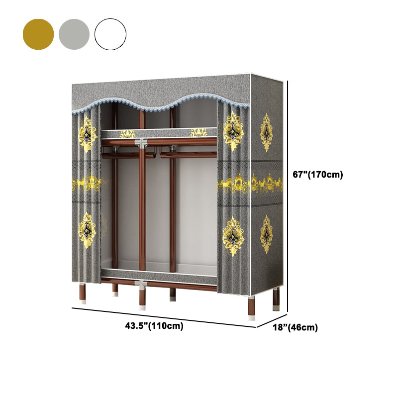 Modern Style Wardrobe Armoire Steel Frame Wardrobe for Bedroom