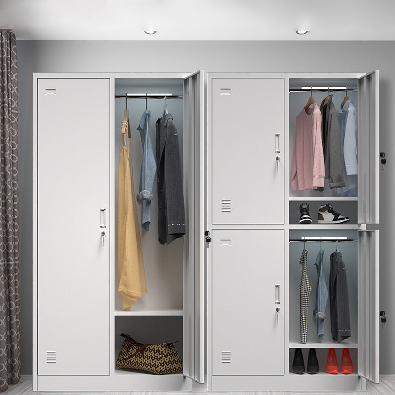 Modern Grey Storage Cabinet with Hinged Door Metal Cabinet for Bathroom