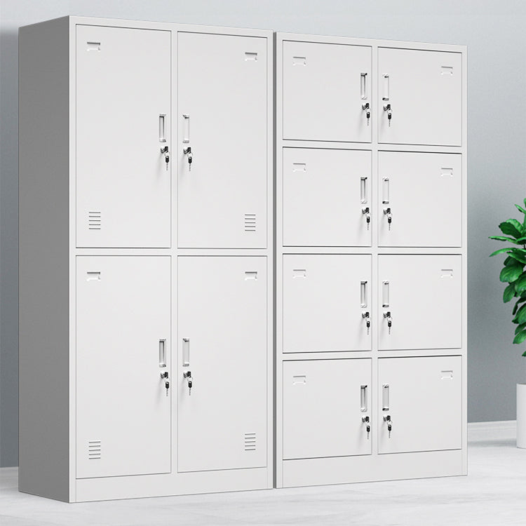 Modern Grey Storage Cabinet with Hinged Door Metal Cabinet for Bathroom