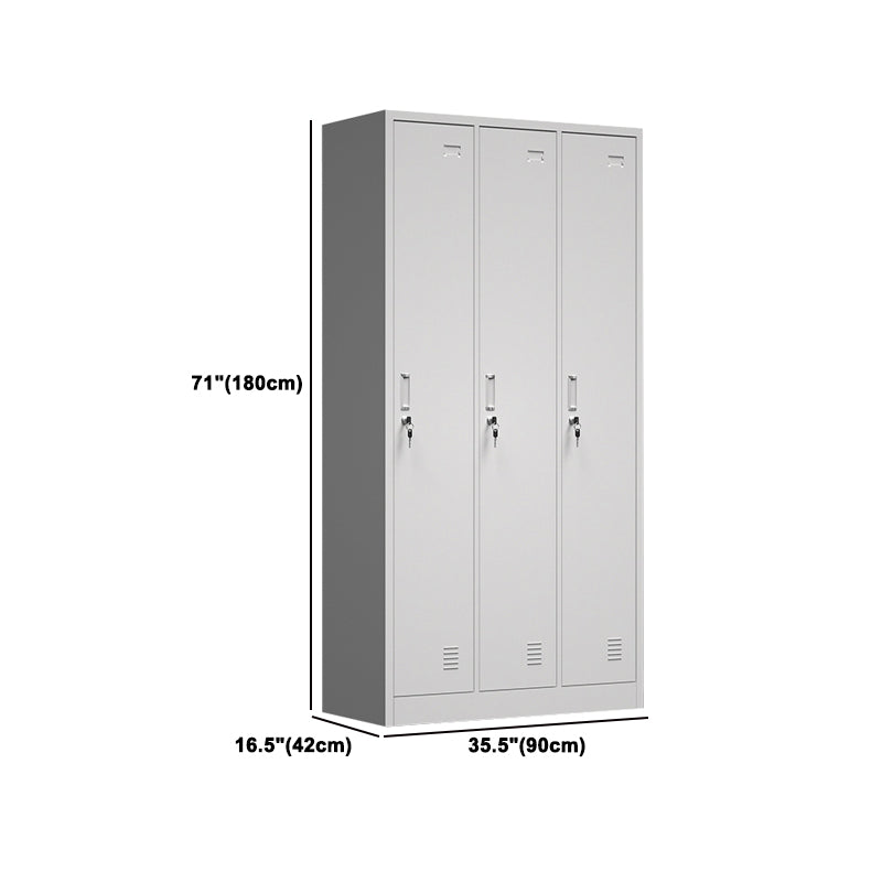 Modern Grey Storage Cabinet with Hinged Door Metal Cabinet for Bathroom