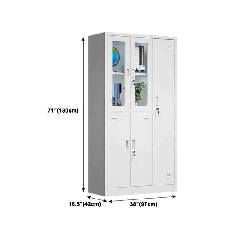 Modern Grey Storage Cabinet with Hinged Door Metal Cabinet for Bathroom