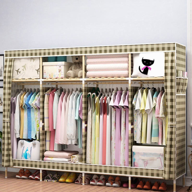 Modern Style Wardrobe Armoire Meringue Wood Frame Wardrobe,67"L x 17.7"W x 67"H