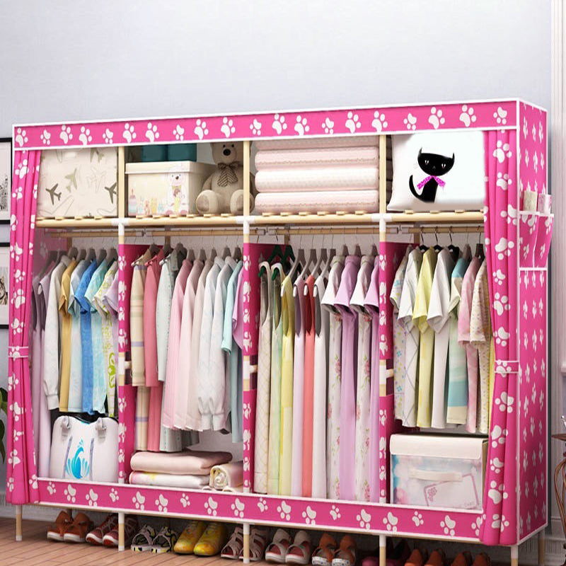 Modern Style Wardrobe Armoire Meringue Wood Frame Wardrobe,67"L x 17.7"W x 67"H