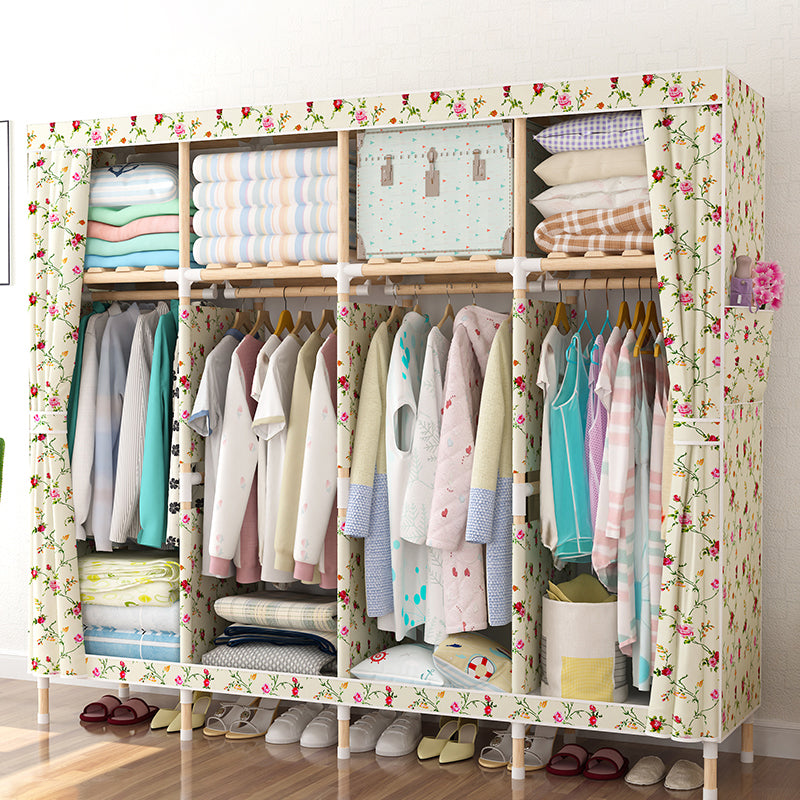 Modern Style Wardrobe Armoire Meringue Wood Frame Wardrobe,67"L x 17.7"W x 67"H