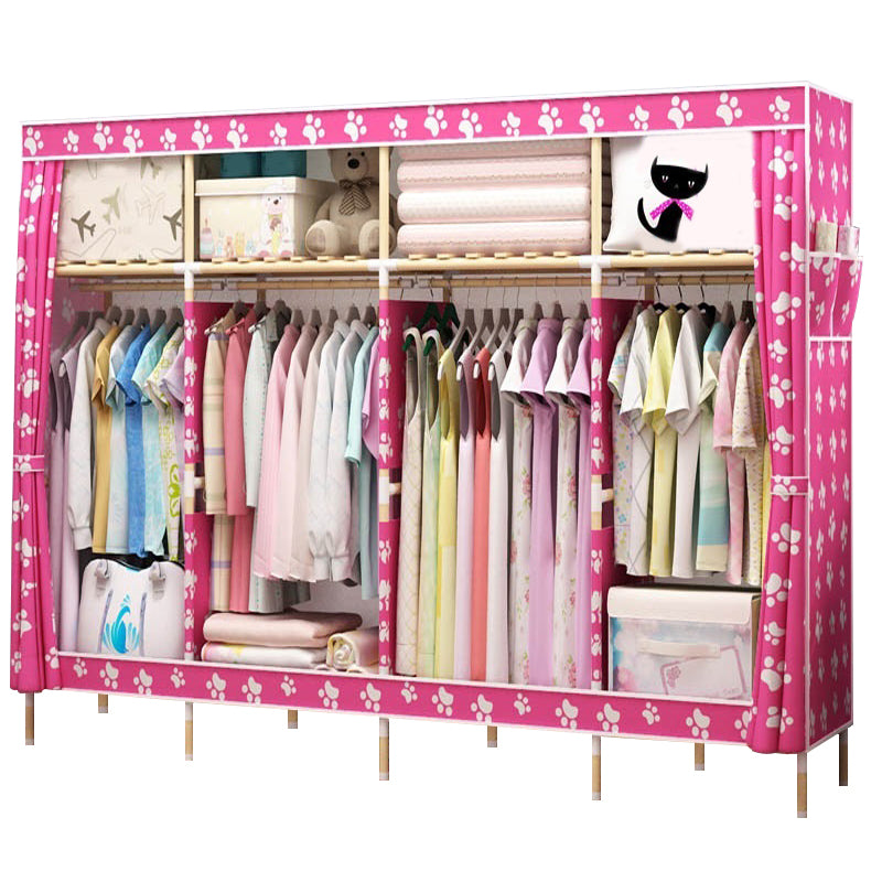 Modern Style Wardrobe Armoire Meringue Wood Frame Wardrobe,67"L x 17.7"W x 67"H