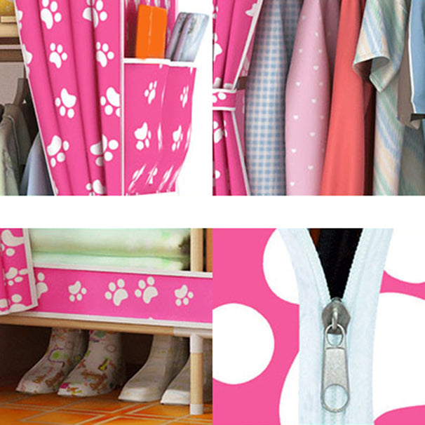 Modern Style Wardrobe Armoire Meringue Wood Frame Wardrobe,67"L x 17.7"W x 67"H