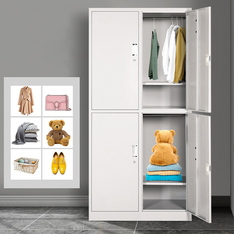 Metal Contemporary Cabinet for Bathroom White Steel Storage Cabinet