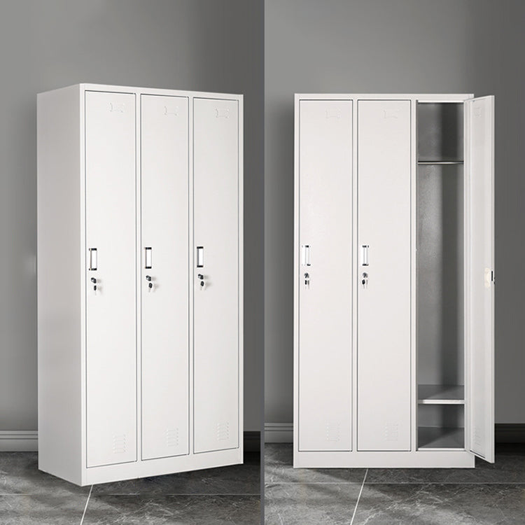 Metal Contemporary Cabinet for Bathroom White Steel Storage Cabinet