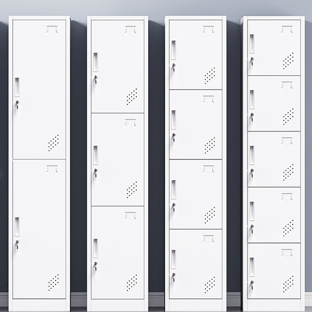 Grey and Black Non-Hanging Armoire Modern Metal Storage Cabinet with Doors