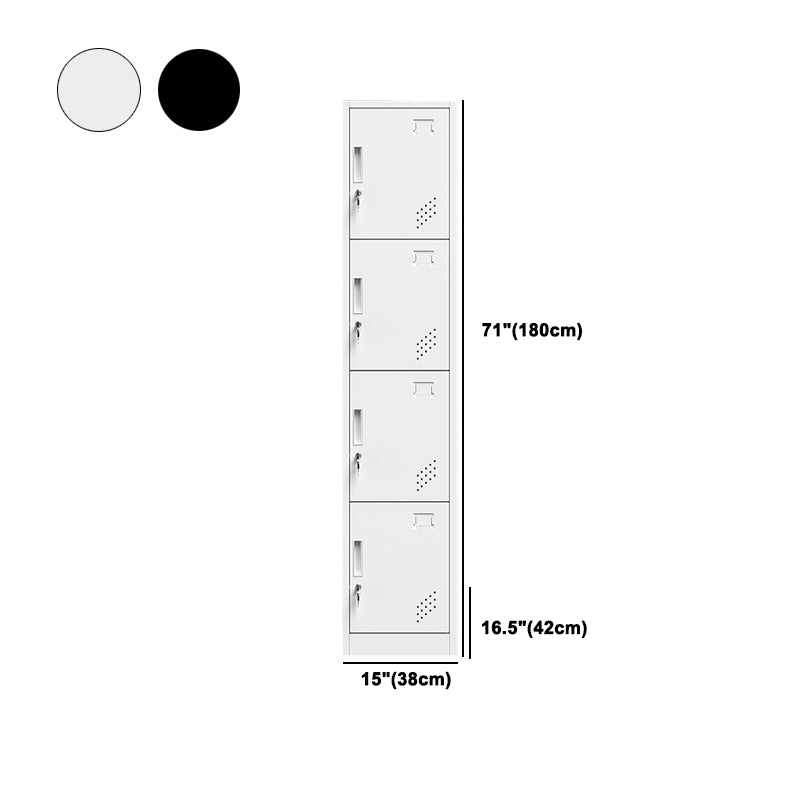 Grey and Black Non-Hanging Armoire Modern Metal Storage Cabinet with Doors