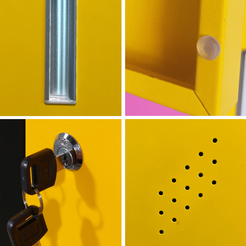 Metallic Finish Cabinet with Hinged Door Contemporary Storage Cabinet for Bathroom