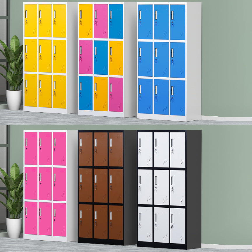 Metallic Finish Cabinet with Hinged Door Contemporary Storage Cabinet for Bathroom