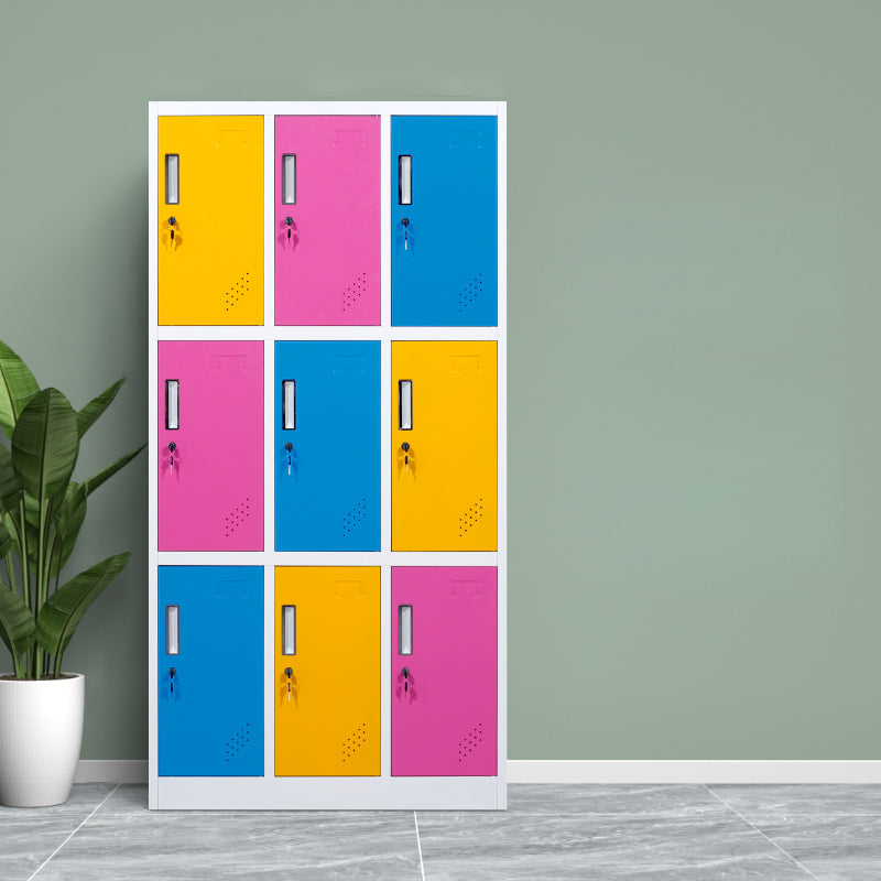 Metallic Finish Cabinet with Hinged Door Contemporary Storage Cabinet for Bathroom