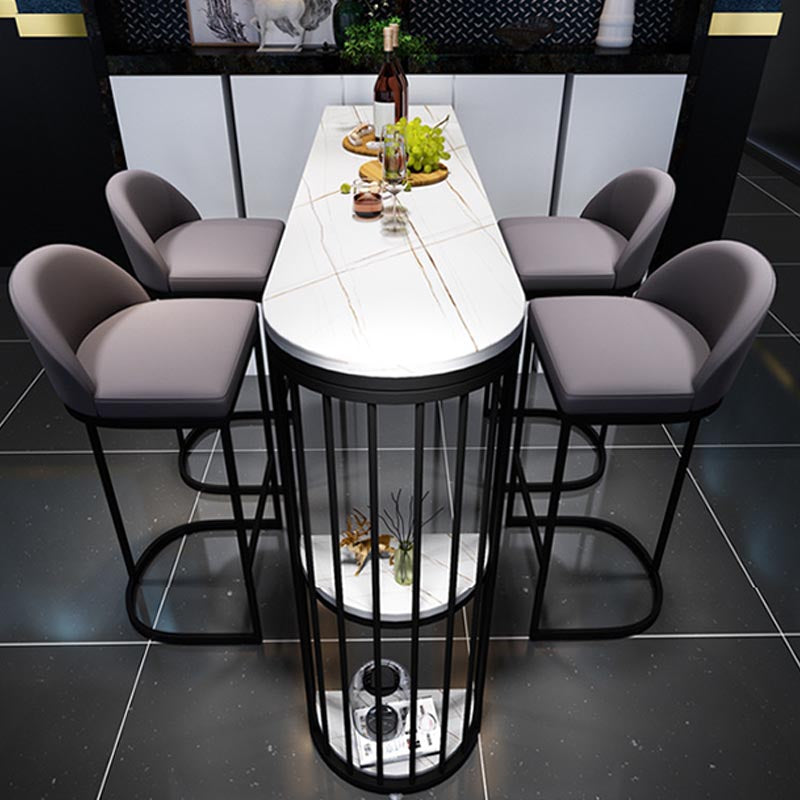 Modern 1/3/5 Pieces Bar Table Set Stone Counter Table with High Stools