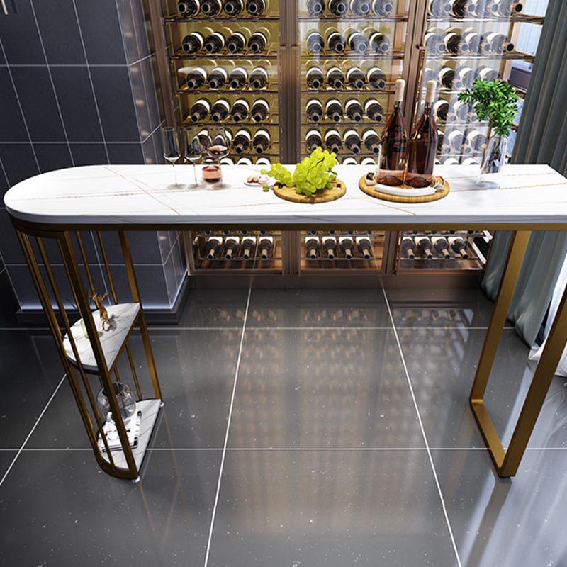 Modern 1/3/5 Pieces Bar Table Set Stone Counter Table with High Stools