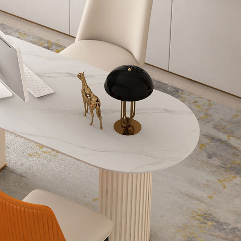 Contemporary Office Desk Mirrored Oval Laptop Table for Office